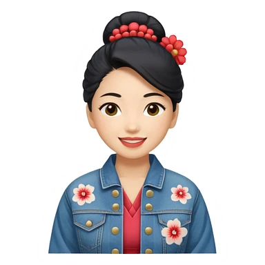geisha denim jacket sticker