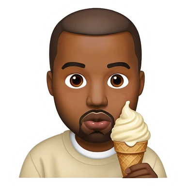 Kanye eating ice cream sticker