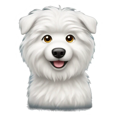 white fluffy dog sticker
