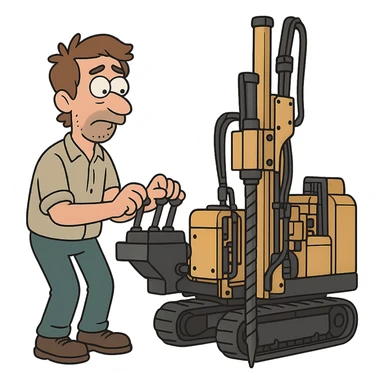 rack-mounted geotechnical drilling rig (Geoprobe-style soil sampling machine), transparent background sticker