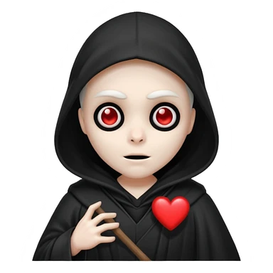 cute grim reaper with heart eyes sticker