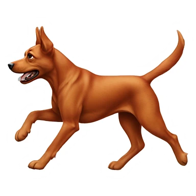 realistic solid red dog with pointed ears running sticker