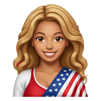 Beyonce with american flag sticker