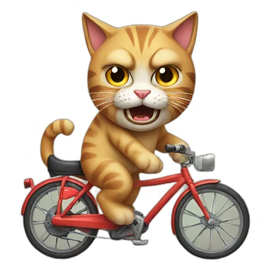 Angry cat on bike sticker