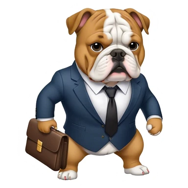 Bulldog working in insurance  sticker