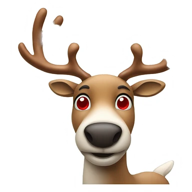 Reindeer with red nose sticker