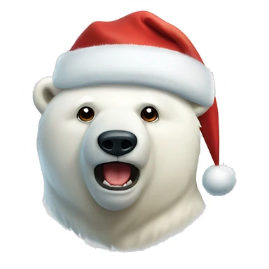 Polar bear with a santa hat sticker