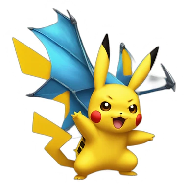Pikachu fight dracaufeu sticker