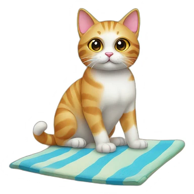 Cat on the beach sticker
