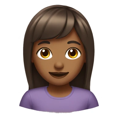 Brown girl with bangs smiling  sticker