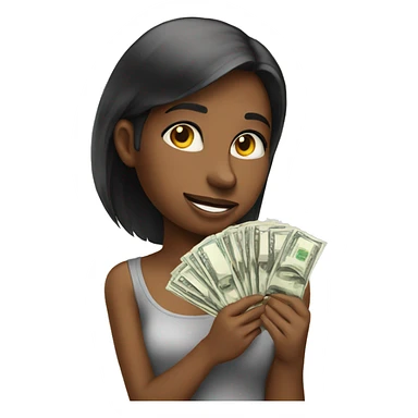 Girl with money  sticker