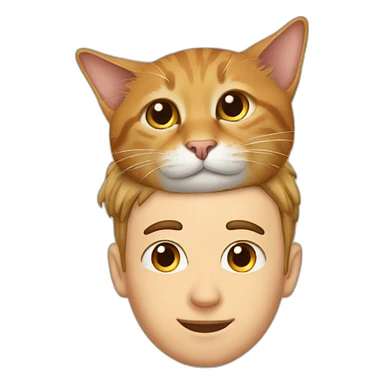 Cat on man’s head sticker