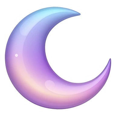 Sparkly glossy Pastel lilac-gradient crescent sticker