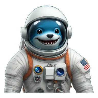 shark astronaut sticker