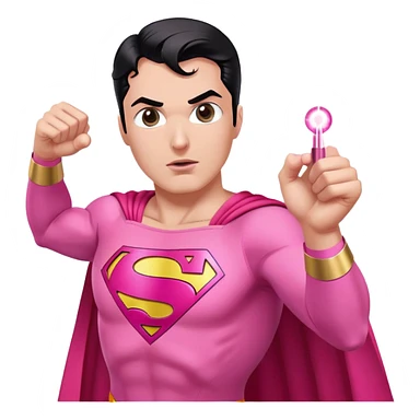 pink superman top only with eyes firing pink laser sticker