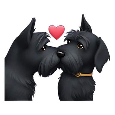Two black Scottish terrier kissing sticker