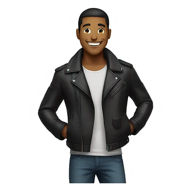 cool smile in leather jacket sticker