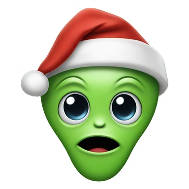 Alien in Santa hat  sticker