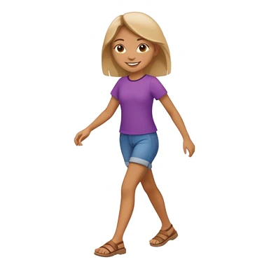 full body girl with walking  give me standing emoji too sticker