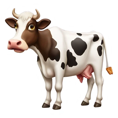 Cow with a chicken wing  sticker