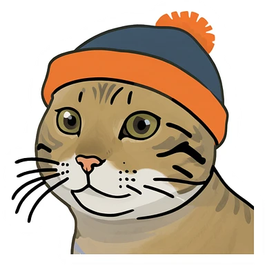 Tabby cat with a beanie  sticker