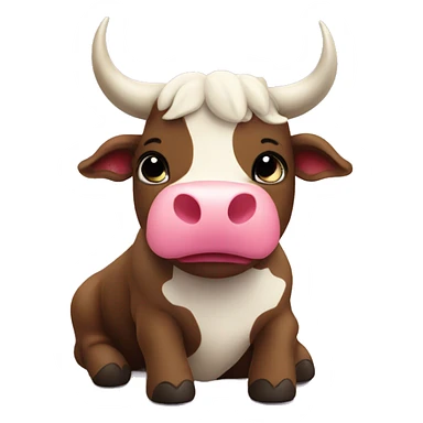 cute bull love hearts sticker