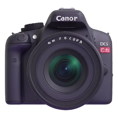 DSLR camera with lens facing forward sticker