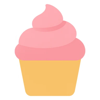 cupcake with pink icing icon sticker
