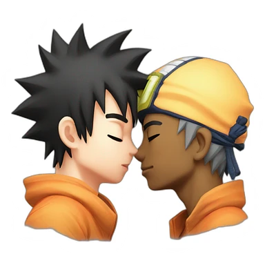 Naruto kissing goku sticker