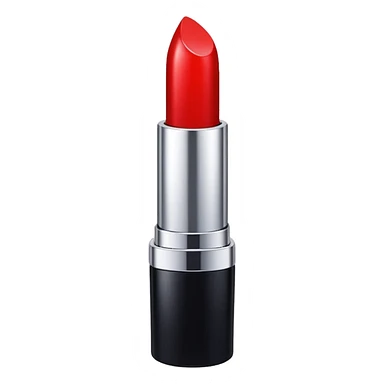 Generate a high-quality emoji of a red lipstick, realistic shape and color, smooth gradient colors, no facial features, simple white background, high-resolution.
 sticker
