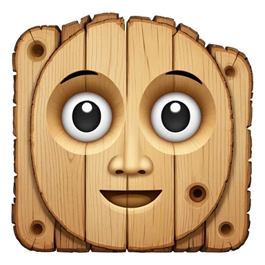 uma madeira com cara de sticker