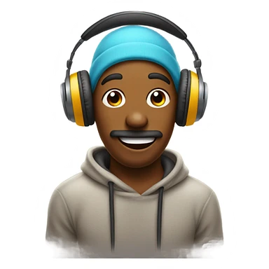 Poop with headphones sticker