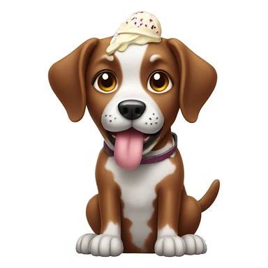 Dog with ice cream  sticker