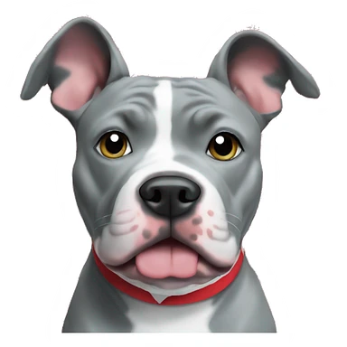 grey and white pitbull dog wearing christmas bandanna  sticker