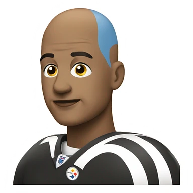 Bald Steelers fan sticker