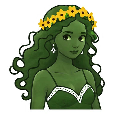 Goddess with curly hair  sticker