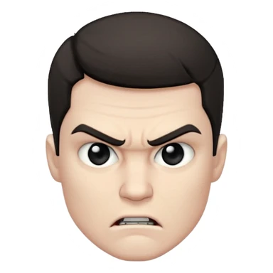 Angry mood my  pretty handsome bratz man, with black black black  eyes,  short dar, pale skin, defined jawlines sticker