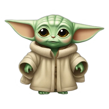Baby Yoda wearing Noel outfit sticker