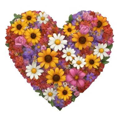 heart covered in flowers  sticker
