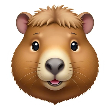 Cinematic Cute Capybara Portrait Emoji, Head tilted playfully and inquisitively, with a delightfully fluffy, rounded form accented by soft, inviting fur and round, sparkling eyes full of charm, Simplified yet irresistibly adorable features, highly detailed, glowing with a warm, friendly glow, high shine, affectionate and lively, stylized with a touch of whimsical cuteness, soft glowing outline, capturing the essence of a mischievous yet loving capybara that feels like it could tumble out of the screen into your arms! sticker