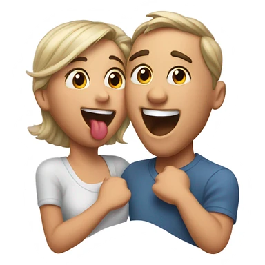 In love tongue out sticker