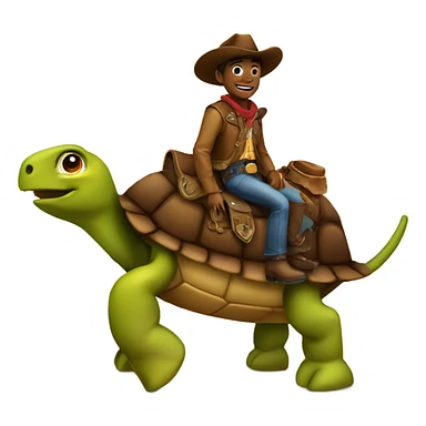 Cowboy on a turtle sticker
