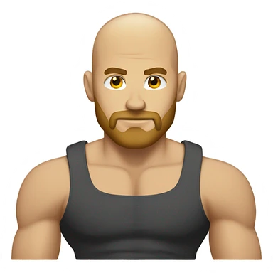 Muscular bald guy with blonde beard sticker
