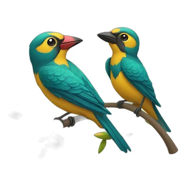 Flores y pájaros  sticker