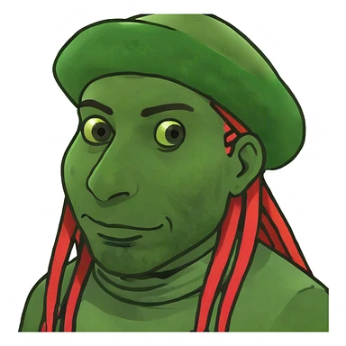 Man with dreadlocks sticker