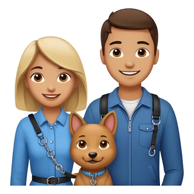 Girlfriend with boyfriend on leash  sticker