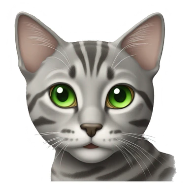 grey tabby cat with green eyes sticker