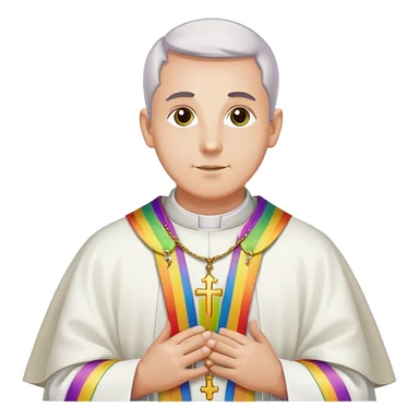 priest with rainbow chasuble sticker