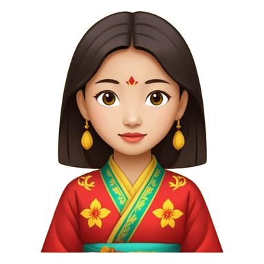 Asian girl wearing traditional Vietnamese clothes sticker