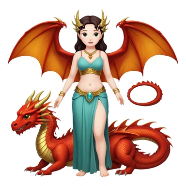 fullbody buxom ancient woman with dragon wings sticker